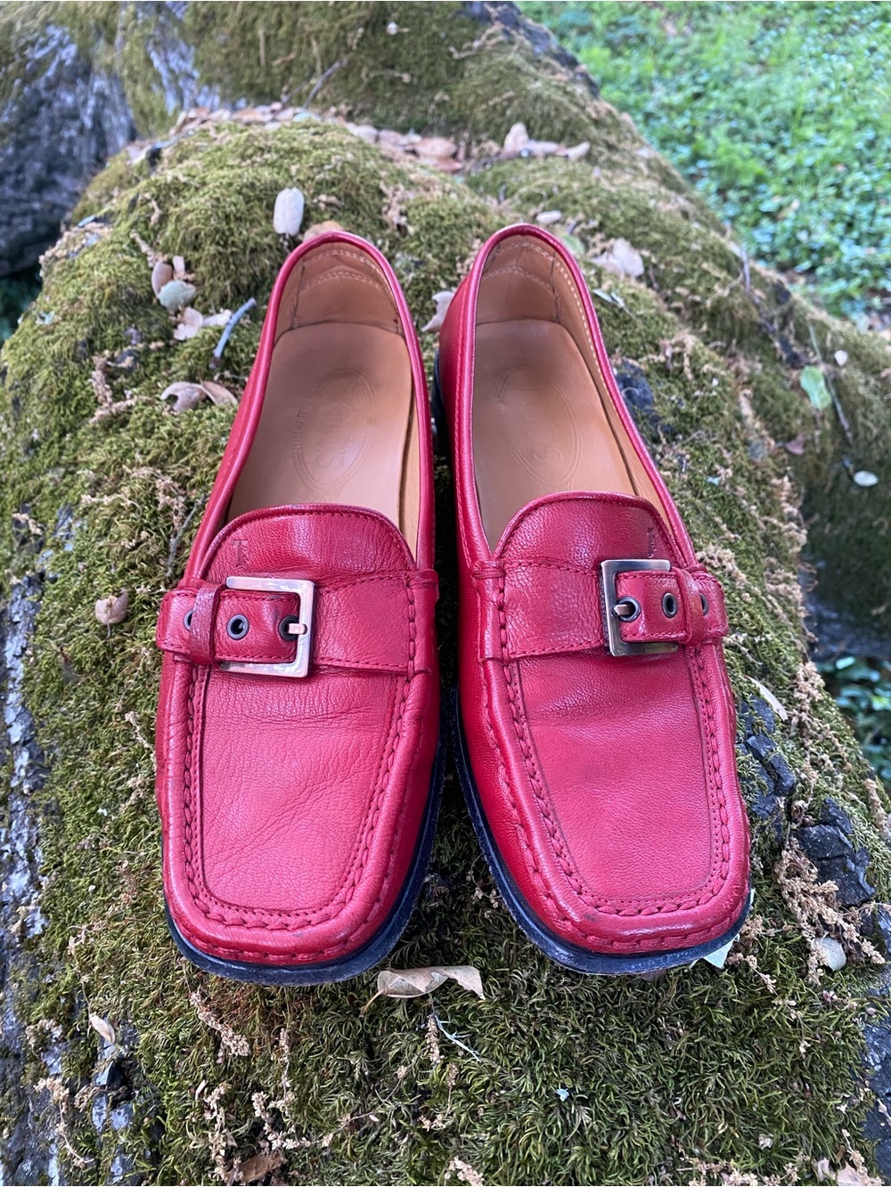Tod's *RARE* Red Leather Buckle Loafers